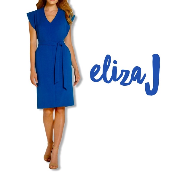 Eliza J Dresses & Skirts - Eliza J flutter blue sleeve dress